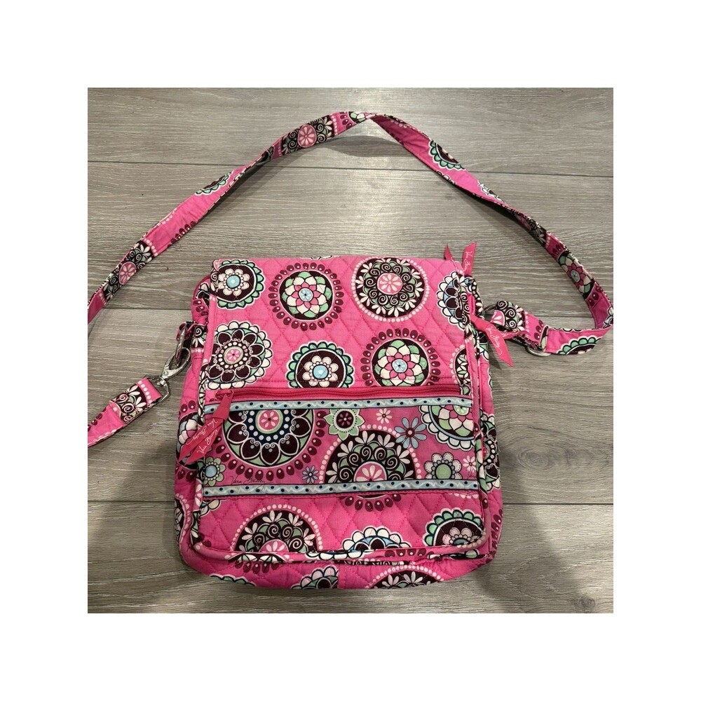 Vera Bradley Hipster In Floral Circles   Pink Green Crossbody Bag